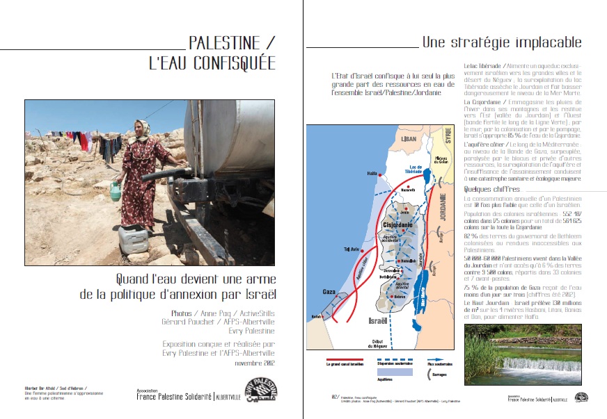 Exposition Palestine, l'Eau confisquée Exposition Palestine, l'Eau confisquée